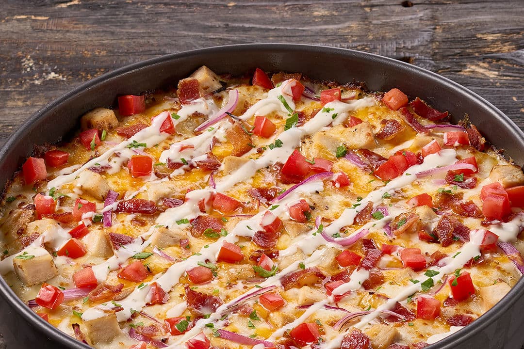 Chicken Bacon Ranch Pizza – Large Deep Dish Pizza | BJ's Menu